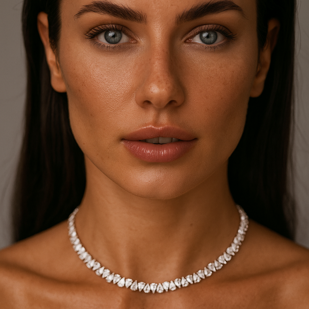 Cascading Teardrop Tennis Necklace